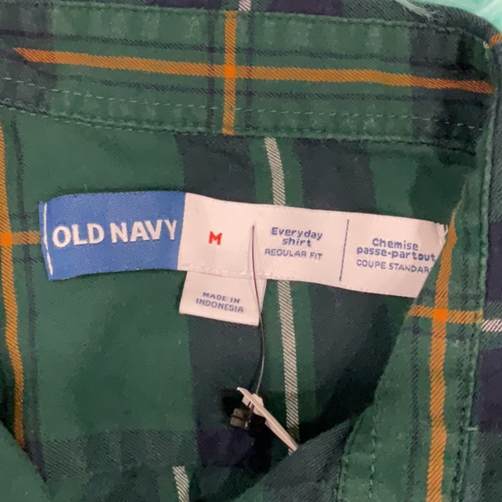 Chaps Green and Navy Plaid Men's Shirt - Picture 4 of 6